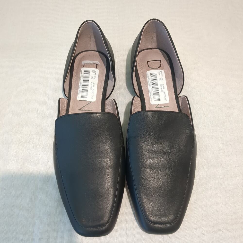 Deltan Harper Flat Loafers Black Slip On Shoes Women's Size 7.5 M